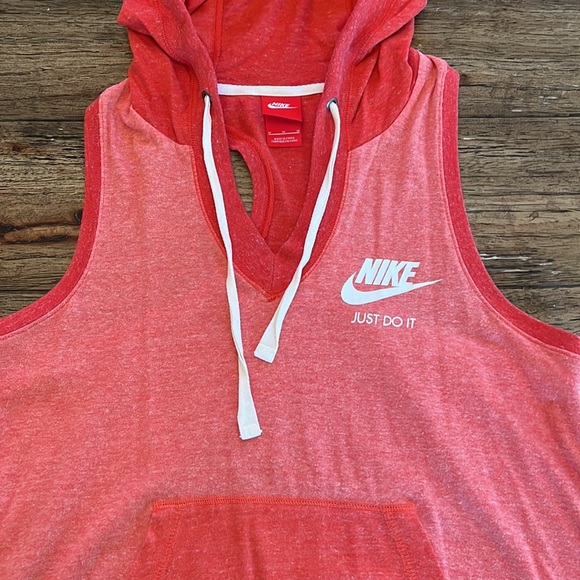 Nike Coral Orange Hooded Tank Top - Picture 3 of 10
